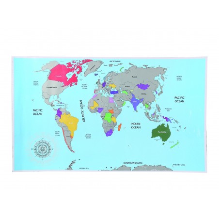 Mappamondo da grattare 337460 Gratta i posti che visitati XXL colori 88x52 cm