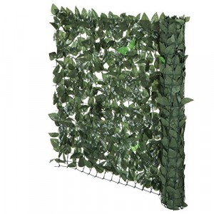 Siepe sintetica realistica con rete edera giardino 1x3 mt collegabili a catena