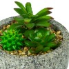 ArtFlowers Pianta grassa artificiale 425145 realistica vaso simil granito Ø16 cm