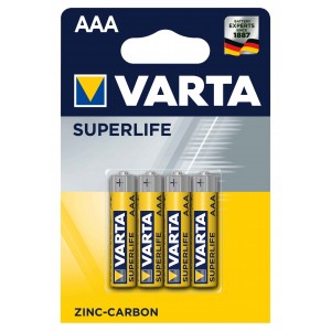 Confezione da 4 batterie mini stilo AAA Varta 676187 zinco carbone 1.5V