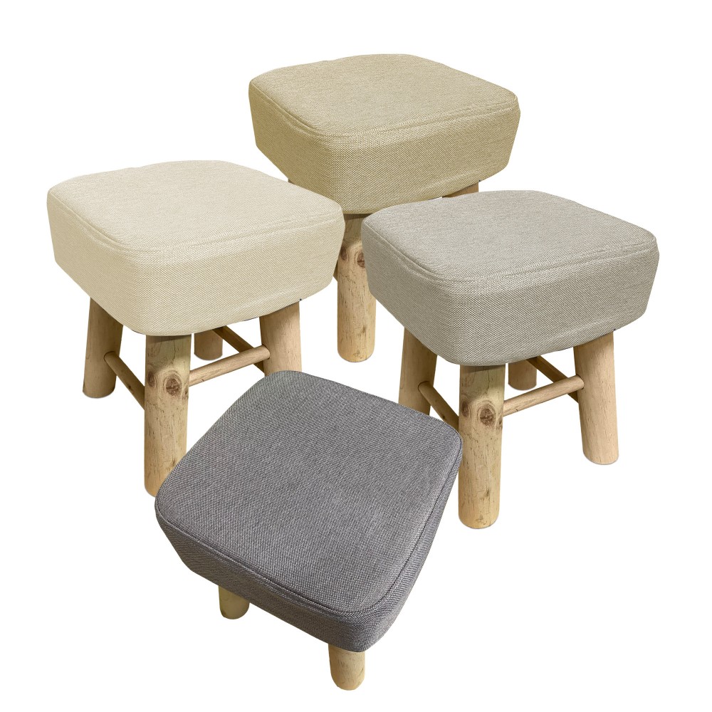 Hnnhome® Poggiapiedi tondo con contenitore integrato, imbottito, in