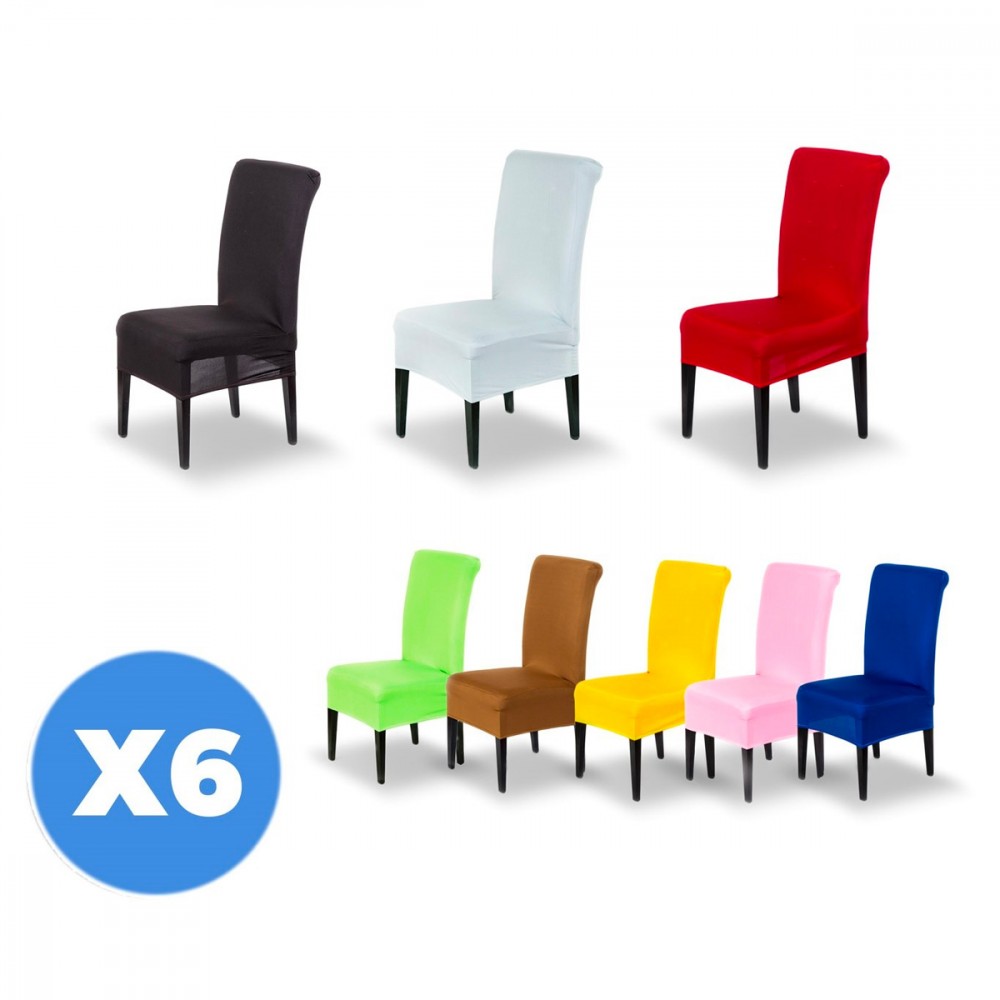 LINGKY Set Di 6 Coprisedie In Velluto Elasticizzato - Lavabili, Universali, Per Sala Da Pranzo, Colore Tortora