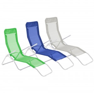 Sdraio da giardino Comfort in texilene 823907 basculante acciaio 140x57x96h cm