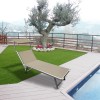 Lettino prendisole alluminio con parasole LUXURIOUS Beach 180X60X40 cm TORTORA