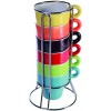 Mini Coffee Mug 788086 Set di 6 tazzine colorate per caffe' con stand  5x5 cm