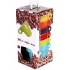 Mini Coffee Mug 788086 Set di 6 tazzine colorate per caffe' con stand  5x5 cm