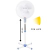 DGSUMMER Ventilatore piantana pala 40cm 3 velocità potenza 45W 130h cm con luce