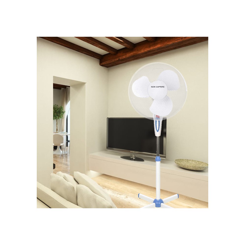 VENTILATORE A PIANTANA ZEPHIR RETRO A 4 PALE 40 Cm BRONZO ALTEZZA 133 - 3