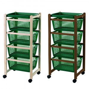 Carrello cucina 922-152 vassoi estraibili 4 cesti plastica 4 ruote 36x30xh82 cm