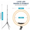 Lampada ad anello luce led 45 cm faro selfie con treppiedi 187165 potenziometro