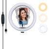 Lampada ad anello luce led 26 cm faro selfie con treppiedi 187134 potenziometro