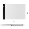 Tavoletta luminosa led per disegno 182276 con ricarica USB sottile grandezza A4