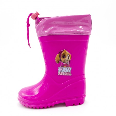 Stivali per bambina antiscivolo pioggia di gomma con Pow Patrol Rosa 02346