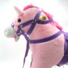 Cavallo a dondolo peluche e legno 432013 muove la bocca e fa il verso ROSA