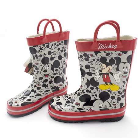 Stivaletto per bambino 23-2345 galosce pioggia di gomma Topolino Mickey Rosso