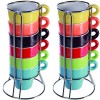Mini Coffee Mug 788086 Set da 12 tazzine colorate per caffe' con stand 5x5 cm