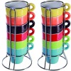 Mini Coffee Mug 788086 Set da 12 tazzine colorate per caffe' con stand 5x5 cm