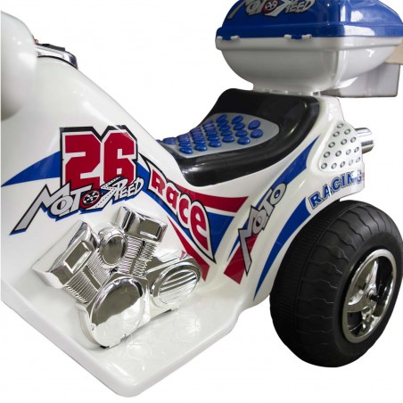 Moto elettrica Bianca LT868 per Bambini Sprint Controllo a Pedale con luci e Suoni Media Wave Store ® Moto elettrica Bianca LT868 per Bambini Sprint Controllo a Pedale con luci e Suoni Media Wave Store ®