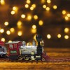 Treno per albero di Natale a batteria 258108 con luci e suoni 36 pezzi 80x19 cm