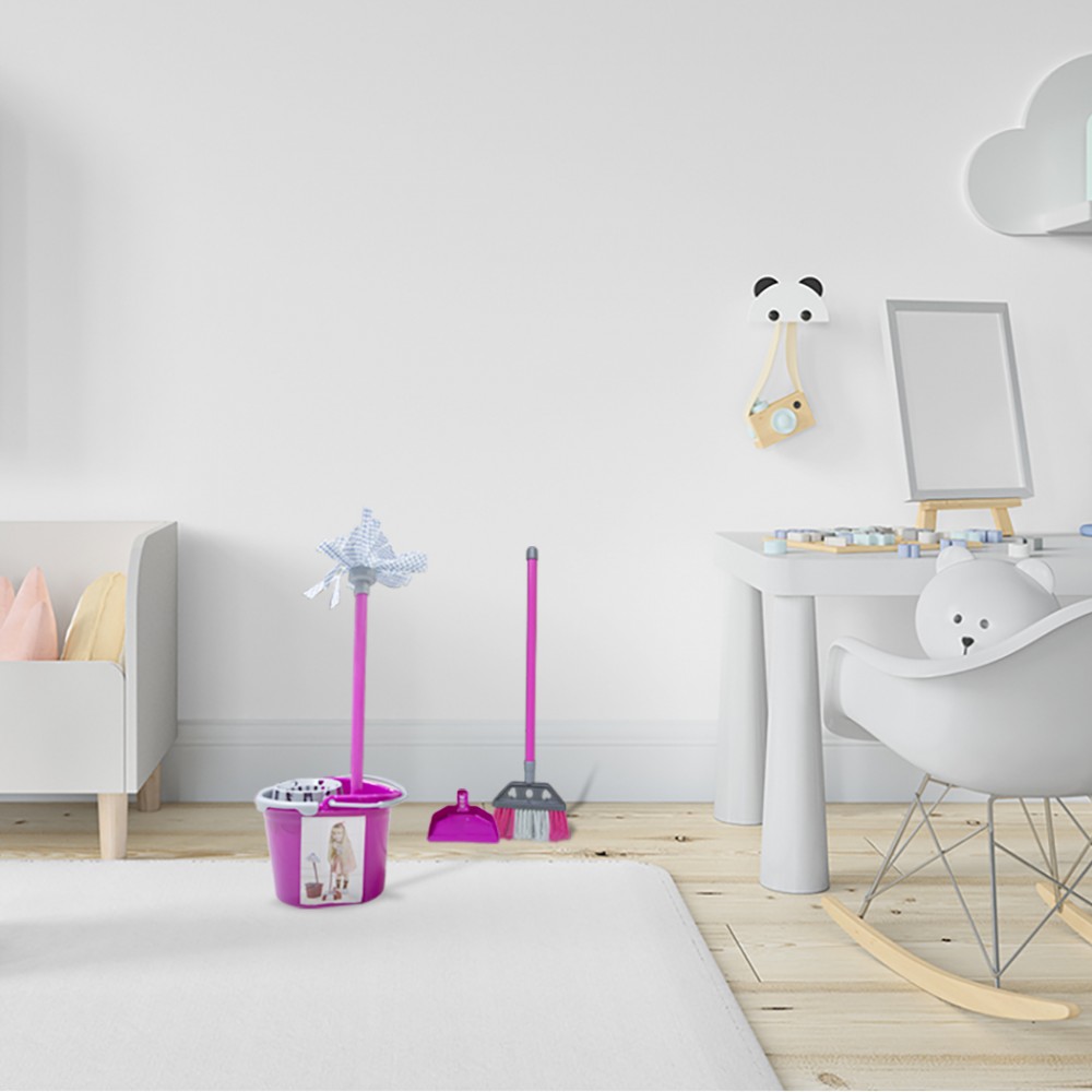 Set Pulizia Giocattolo Per Bambini 2-6 Anni, 6 Pezzi Con Robot Spazzante, Scopa, Paletta E Mocio, Giochi Di Ruolo Educativi