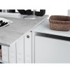 Scrivania con libreria integrata angolare 265964 con cassetti BIANCO e CEMENTO