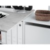 Scrivania con libreria integrata angolare 265964 con cassetti BIANCO e CEMENTO