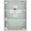 Armadietto porta medicinali con chiave acciaio inox vetro satinato 30x12x45h cm