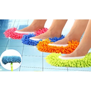 Pantofole mop in microfibra per pulire camminando doppio utilizzo