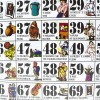 Tombola della smorfia napoletana 423192 con 90 numeri in legno e 48 cartelle
