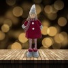 Bambina in poliestere 75h cm 368007 vestito rosso di Natale e luce nella sciarpa
