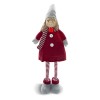 Bambina in poliestere 75h cm 368007 vestito rosso di Natale e luce nella sciarpa