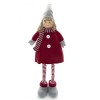 Bambina in poliestere 75h cm 368007 vestito rosso di Natale e luce nella sciarpa