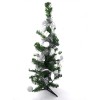 Albero di Natale da tavola 343636 verde e grigio 60H cm con decorazioni su rami
