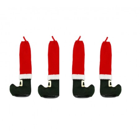 Set 4 copripiedi natalizio 6145015 rivestimento per sedia piede di Babbo Natale