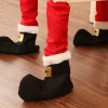 Set 4 copripiedi natalizio 6145015 rivestimento per sedia piede di Babbo Natale