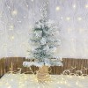 Albero di Natale 60h cm innevato 309018 con base juta e 42 rami pieghevoli PVC
