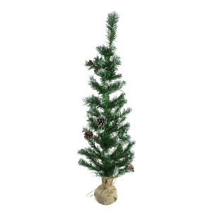 Albero Di Natale 90H Cm 309019 Con pigne e base in juta Abete Artificiale