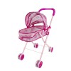 Piccolo passeggino pieghevole per bambole 101246 rosa con parasole cappottina