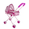 Piccolo passeggino pieghevole per bambole 101246 rosa con parasole cappottina