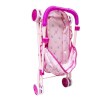 Piccolo passeggino pieghevole per bambole 101246 rosa con parasole cappottina