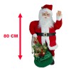 Babbo Natale 80 Cm 144184 Addobbo con sacco natalizio musica luce e movimento