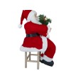 Babbo Natale seduto sulla sedia 90 cm 144059 con borsa regali e suoni addobbo