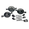 DGBAVARIA set tegami 17pz 20-24-28 cm 255028 NERO manici rimovibili e mestoli