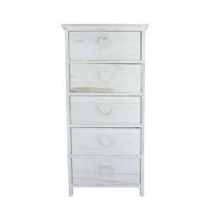 Mobiletto in legno con manico a forma di cuore 5 cassetti 40x29xH90cm art.398010