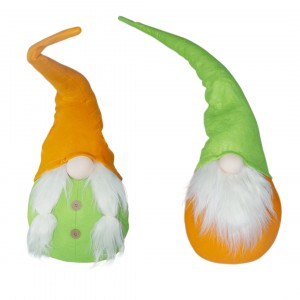 Gnomo Con Cappello 234043 verde e arancio 74 Cm in stoffa con barba pasqua