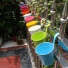 Set 10 vasi porta fiori in ferro 27x14x12 con foro drenaggio e gancio rimovibile