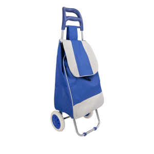 Trolley per la spesa con borsa colore BLU in poliestere art. 741057 con ruote