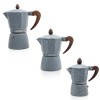 Set 3 caffettiere GRIGIO in alluminio art. 333024 manico soft touch 1-3-6 tazze