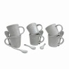 Servizio di Caffè Linea Felicia 100044 CUORE Ceramica 6 Tazzine e 6 Cucchiaini