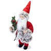 Babbo Natale Rosso e Grigio art. 144187 Addobbo Natalizio Decorazione da 30H cm